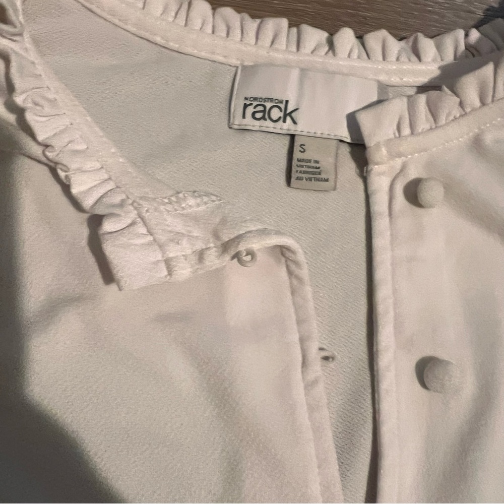 Nordstrom White Ruffled Blouse - Picture 3 of 4